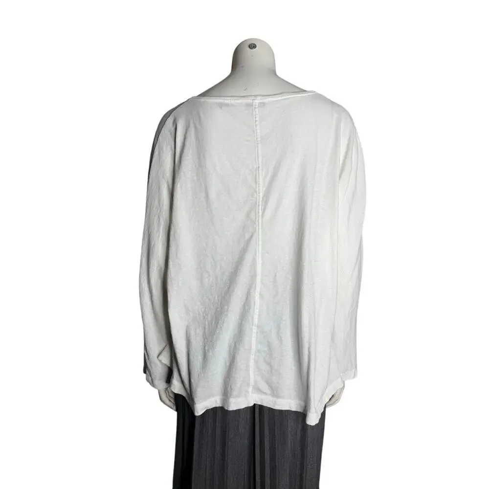 Vince Shirt Women's XL White Long Sleeve Linen Cotton Blend